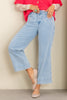 Voyage Light Wash Cropped Wide Leg Jean