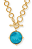 Julie Vos Honeybee Demi Iridescent London Blue Statement Necklace